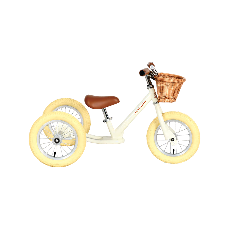 HYB-003 12 "grønn og gul ingen pedaler fleksibel balansesykkel