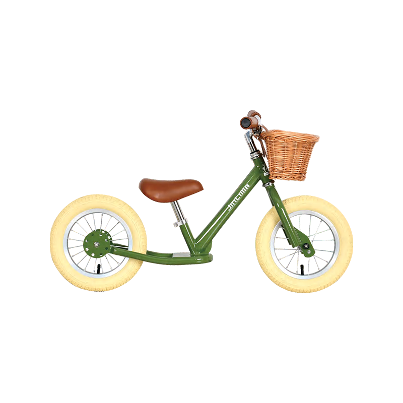 HYB-003 12 "grønn og gul ingen pedaler fleksibel balansesykkel